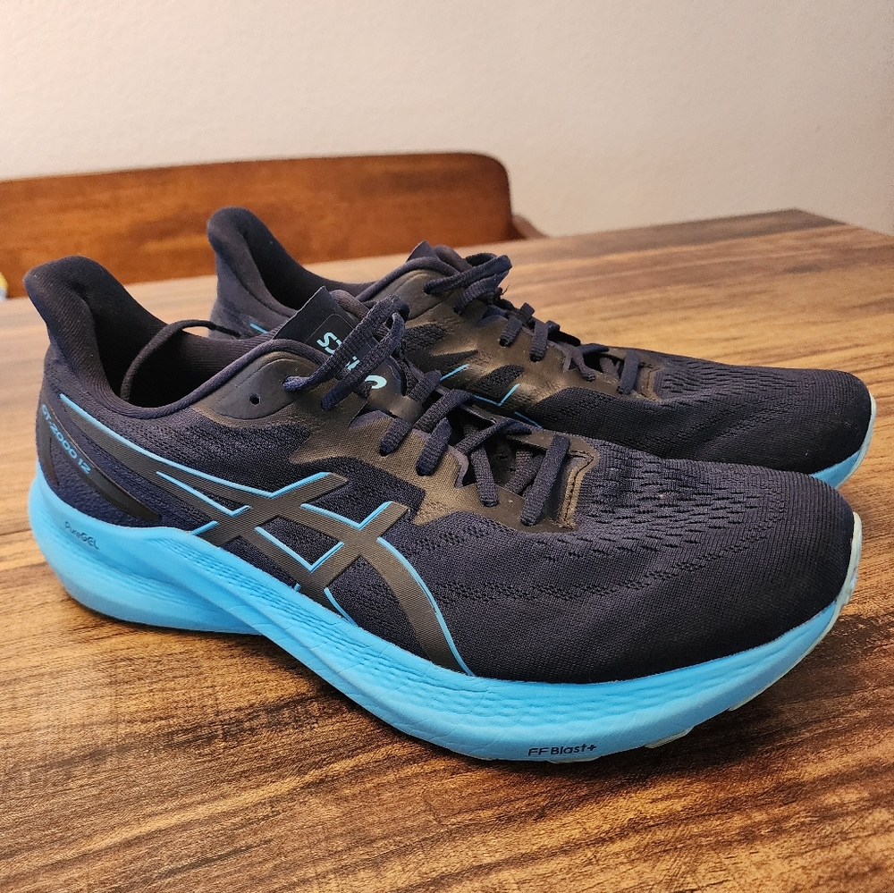 Men’s Asics GT-2000 12 Running Black Blue Shoes Sport Sneakers Size 13